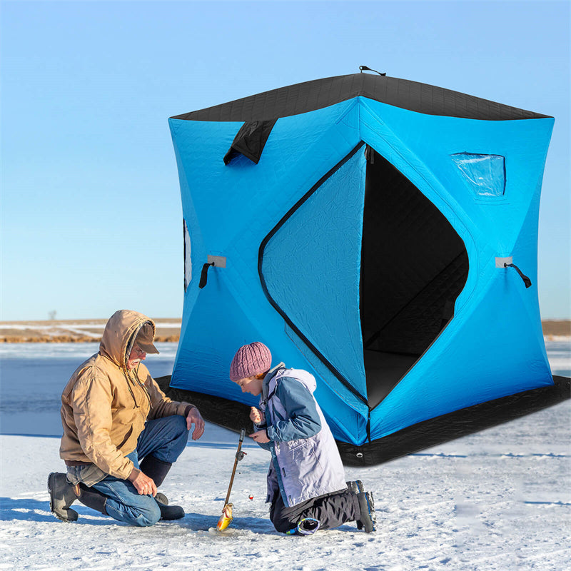 Bassdash Pop Up Ice Fishing Shelter, 2-3 Person Insulated Ice Fishing Tent  