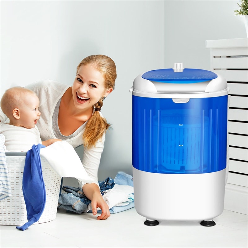 5.5lbs Portable Mini Washing Machine with Spin Dryer & Drain Hose,  Semi-Auto Laundry Washer for Dorm RV