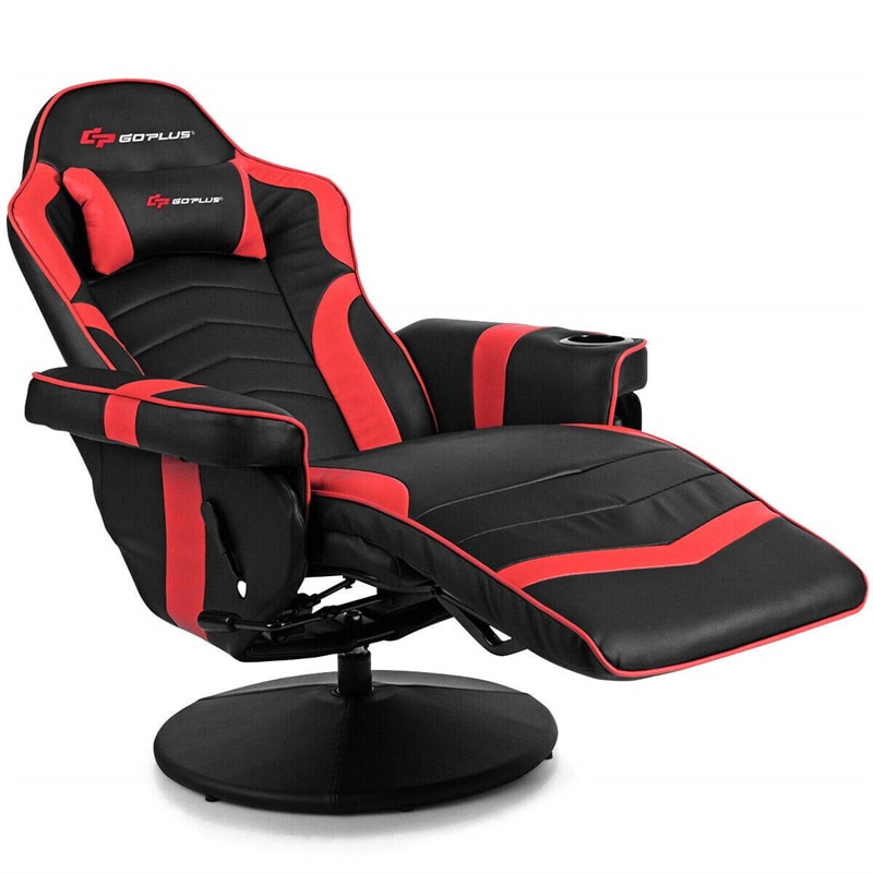 Massage Gaming Recliner Chair, Racing Style PU Leather Gaming Sofa