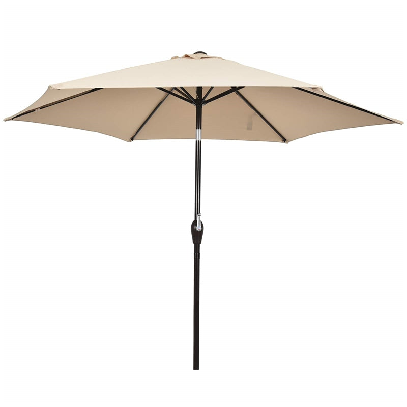 10FT Patio Umbrella Outdoor 6 Ribs Steel Market Table Umbrella with Push Button Tilt & Crank for Garden Backyard Deck Pool