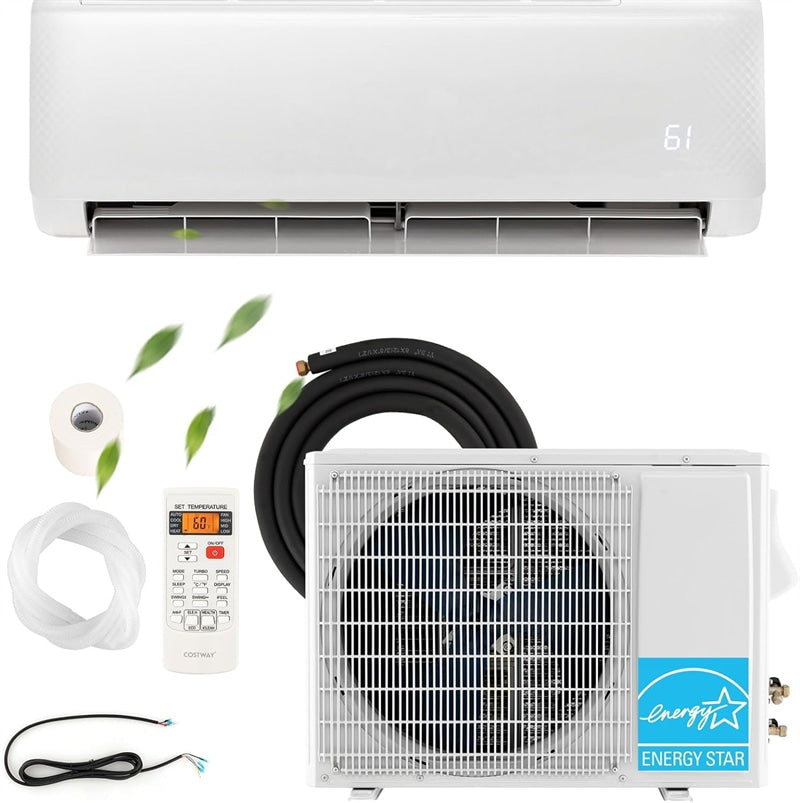12000BTU Mini Split Air Conditioner 21 SEER2 208-230V Energy Star Ductless AC Unit with Heating System, Heat Pump, Remote Control