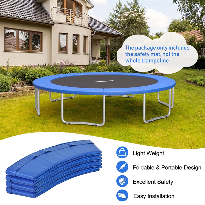 14 Feet Waterproof and Tear-resistant Universal Trampoline Safety Pad Spring Cover-Multicolor | Costway
