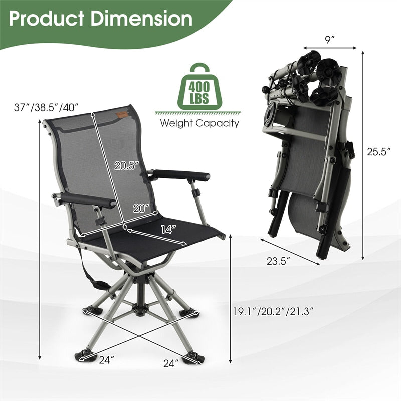 360° Swivel Silent Hunting Blind Chair Folding Chair Sale - Bestoutdor