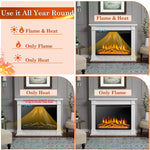 37" Electric Fireplace Insert Recessed Freestanding Fireplace Heater with Touch Panel, Remote Control & 4 Log Flame Effects