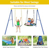 660lbs Heavy Duty Metal A-Frame Swing Set Extra Large Swing Stand with 2 Saucer Swings, Ground Stakes, Adjustable Ropes for Indoor Outdoor