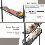 8 x 5Ft Grill Gazebo 2-Tier Canopy Outdoor Barbecue Gazebo with 2 Shelves & Storage Baskets for Backyard Garden Poolside