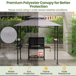 8 x 5Ft Grill Gazebo 2-Tier Canopy Outdoor Barbecue Gazebo with 2 Shelves & Storage Baskets for Backyard Garden Poolside