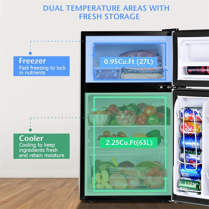 Mini Fridge with Freezer 3.2 Cu.Ft Compact Refrigerator for