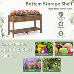 HIPS Raised Garden Bed Polywood Elevated Planter Box Weatherproof Standing Garden Bed with Legs, Storage Shelf & Drain Hole