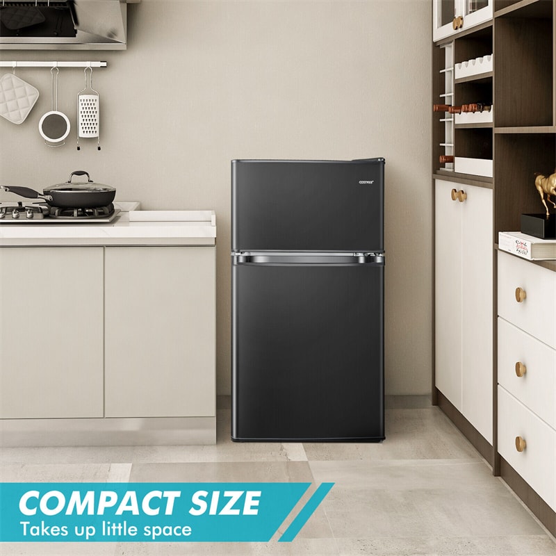  EUHOMY Mini Fridge with Freezer, 3.2 Cu.Ft Mini Refrigerator  fridge, 2 door For Bedroom/Dorm/Office/Apartment - Food Storage or Cooling  drinks(Silver). : Home & Kitchen