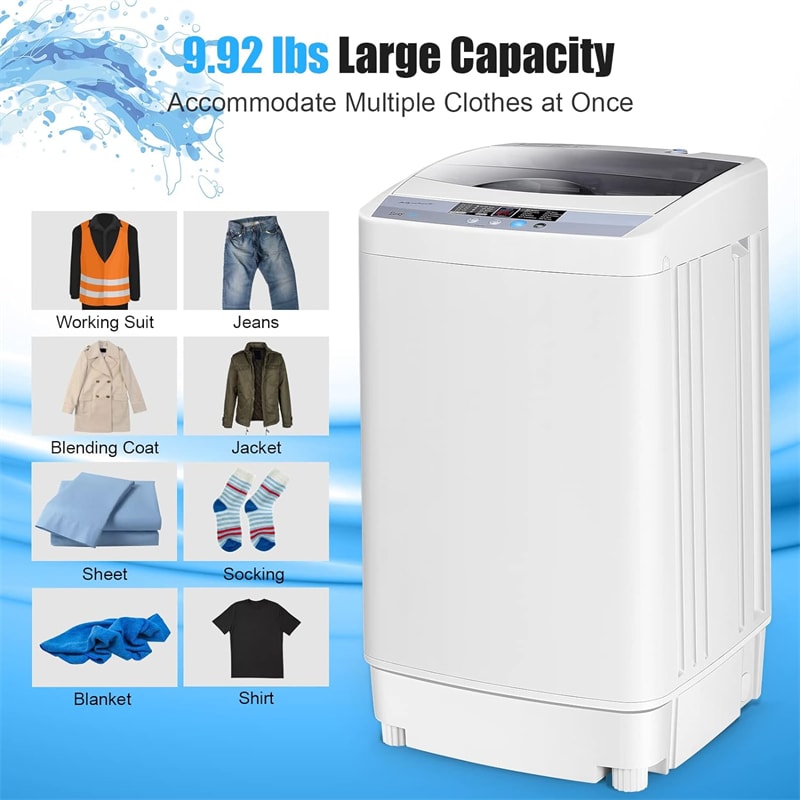 Giantex Portable Washing Machine, 2-in-1 Full-Automatic Wash