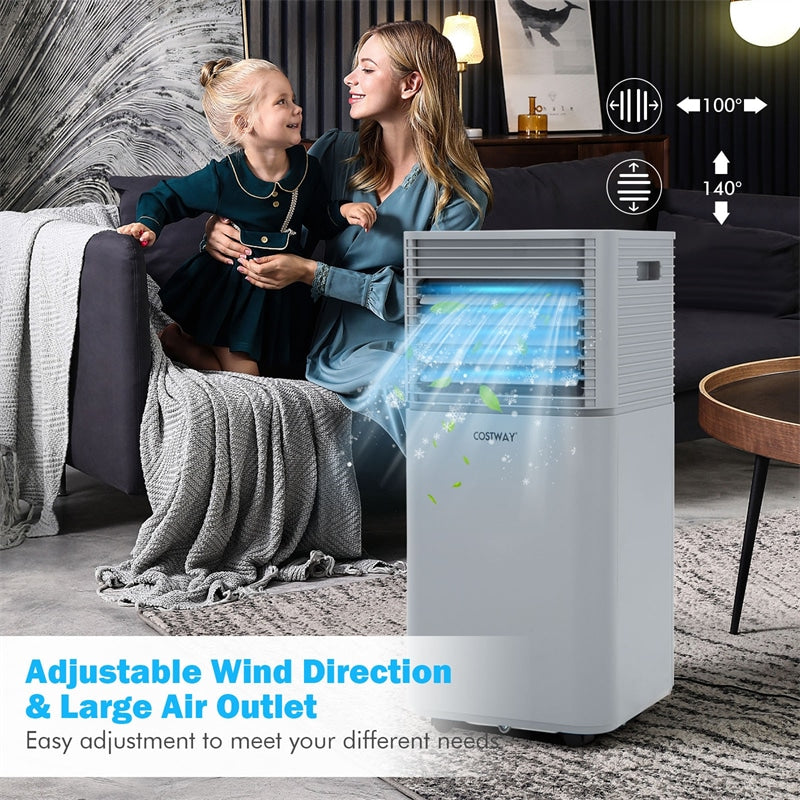 10000 BTU Portable Air Conditioner, 4-in-1 AC Unit with Fan, Dehumidifier, Sleep Mode, Remote Control, 24H Timer for Bedroom & Living Room