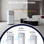 10000 BTU Portable Air Conditioner, 4-in-1 AC Unit with Fan, Dehumidifier, Sleep Mode, Remote Control, 24H Timer for Bedroom & Living Room