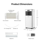 6000 BTU Portable Air Conditioner Cools 350 Sq.ft with Remote Control, 10000 BTU ASHRAE 3-in-1 Air Cooler w/ Drying Fan Sleep Mode for Home