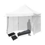 10' x 10' Pop up Canopy Tent Commercial Instant Canopy with 5 Removable Zippered Sidewalls & Adjustable Awning