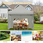 10' x 10' Pop up Canopy Tent Commercial Instant Canopy with 5 Removable Zippered Sidewalls & Adjustable Awning