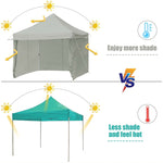 10' x 10' Pop up Canopy Tent Commercial Instant Canopy with 5 Removable Zippered Sidewalls & Adjustable Awning