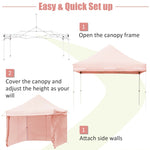 10' x 10' Pop up Canopy Tent Commercial Instant Canopy with 5 Removable Zippered Sidewalls & Adjustable Awning