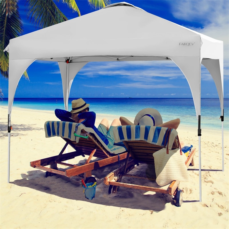 10' x 10' Outdoor Pop-up Canopy Tent Height Adjustable with Roller Bag