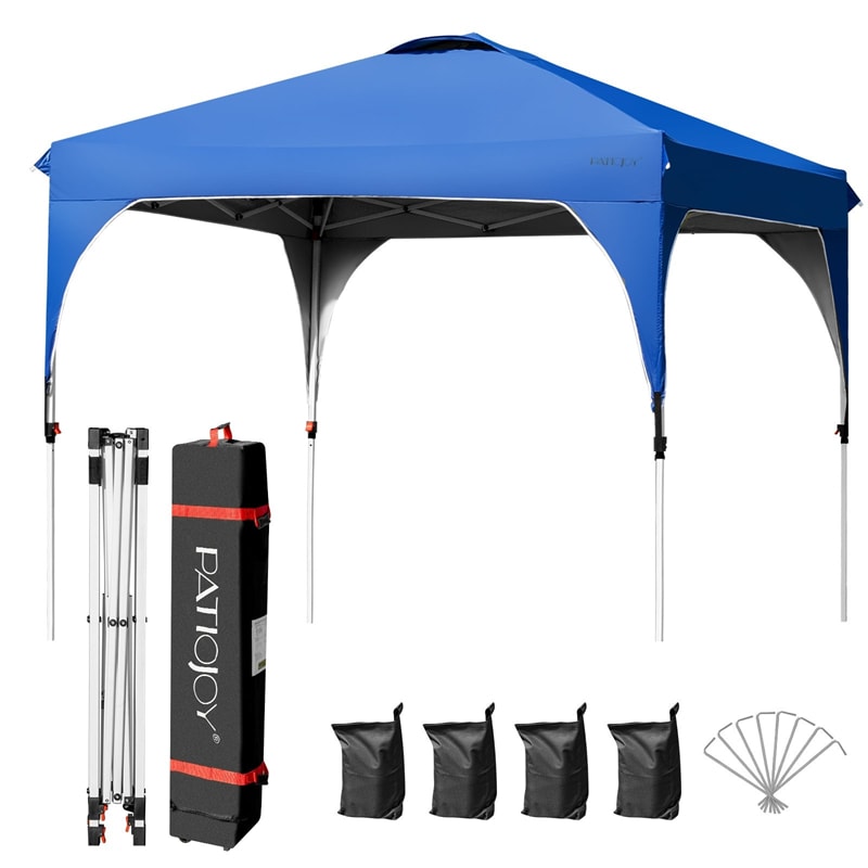 10' x 10' Outdoor Pop-up Canopy Tent Height Adjustable with Roller Bag