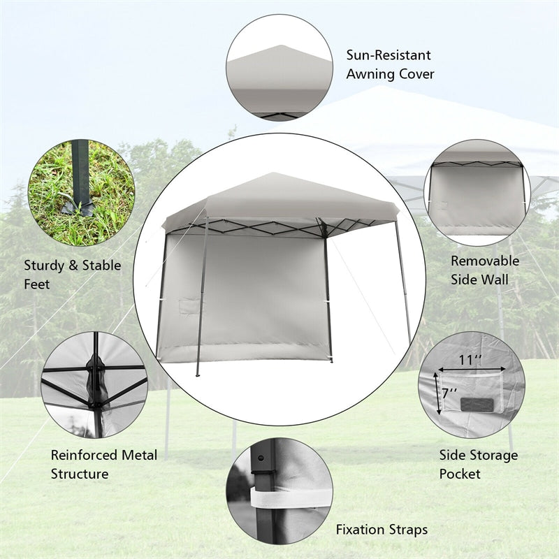 10 x 10 ft Pop up Canopy Tent Set-up Instant Shelter with Detachable Sidewall & Central Lock