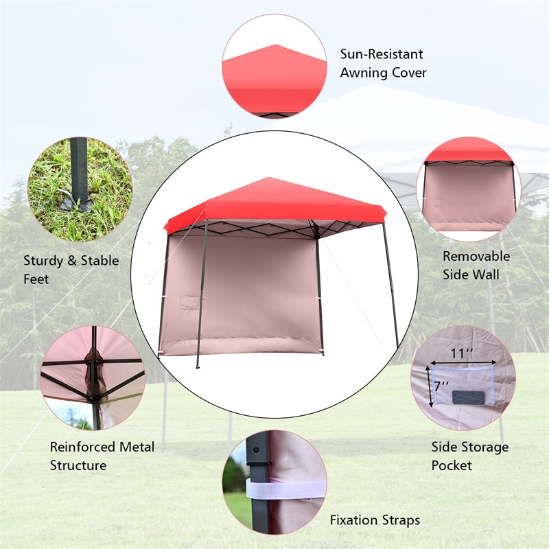 10 x 10 ft Pop up Canopy Tent Set-up Instant Shelter with Detachable Sidewall & Central Lock