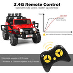 2-Seater Kids Ride on Truck, 12V Battery Powered Electric Vehicle with Remote Control & Lights for Boys Girls Gifts