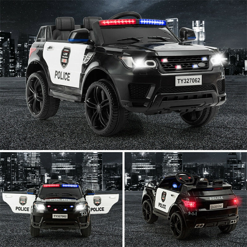 Kids Ride On Police Car 12V Battery Powered Electric Vehicle with Remote Control