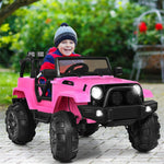 12V Kids Ride-On Truck, Battery Powered Electric Ride-On Car with Remote Control, LED Lights, Double Open Doors, Music & MP3 Player