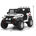 2-Seater Ride On Truck, 12V Battery Powered Electric Vehicle with Remote Control, LED Lights & Music, Ride On Car for Kids