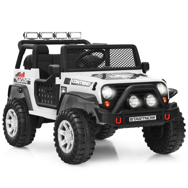 2-Seater Ride On Truck, 12V Battery Powered Electric Vehicle with Remote Control, LED Lights & Music, Ride On Car for Kids