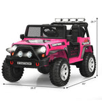 2-Seater Ride On Truck, 12V Battery Powered Electric Vehicle with Remote Control, LED Lights & Music, Ride On Car for Kids