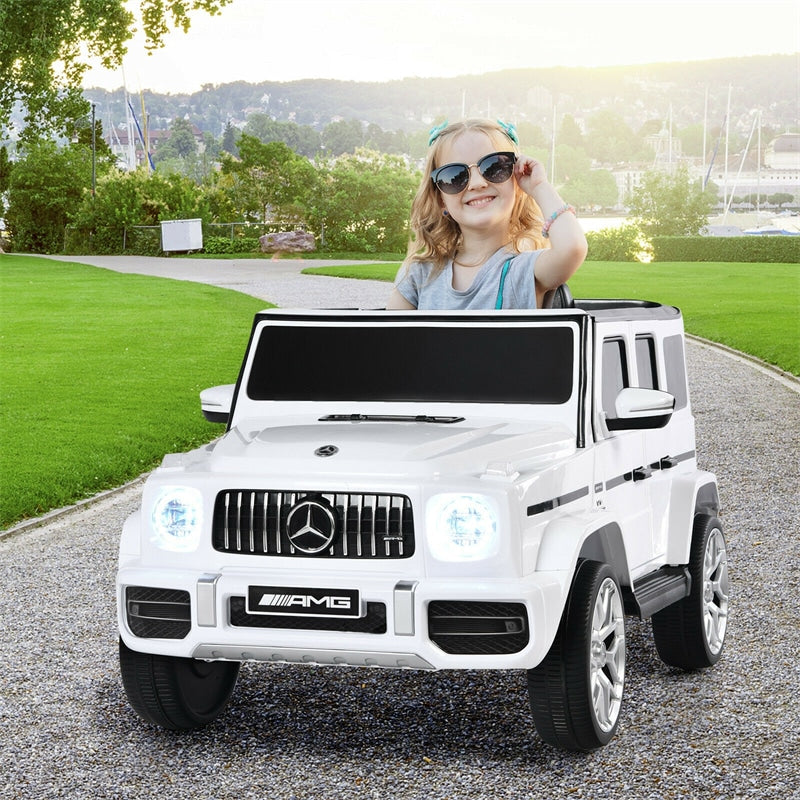 12V Kids Ride On Car, Licensed Mercedes-Benz G63 Electric Vehicle with Remote Control, Double Open Doors & Music, Battery Powered Ride On Toy