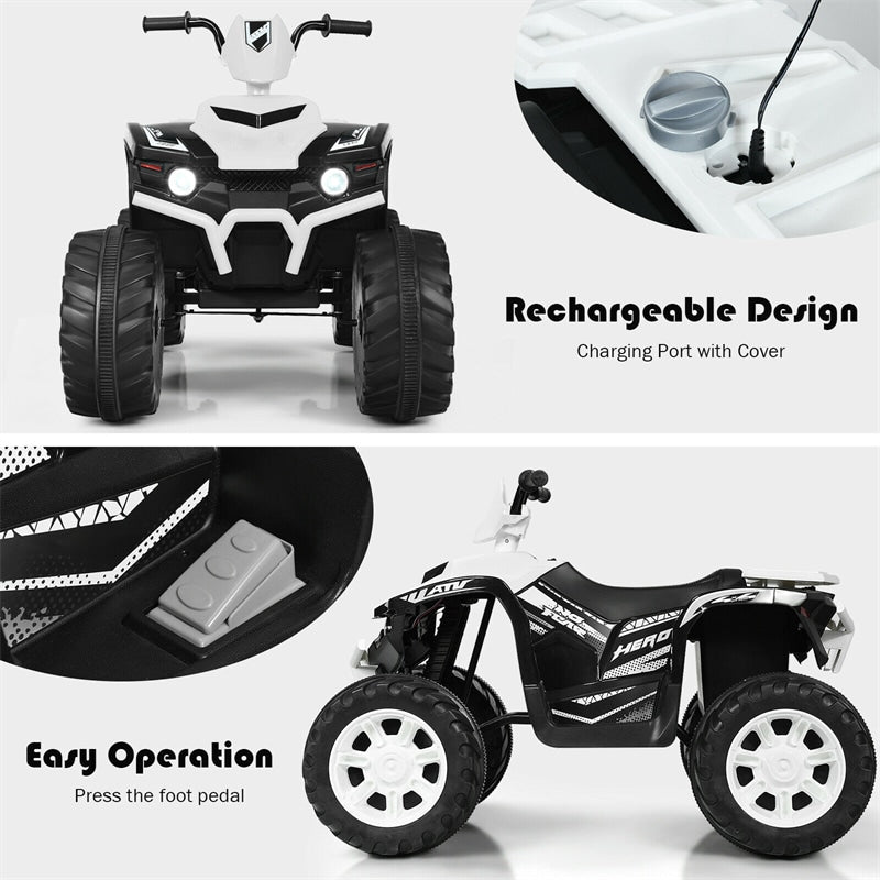 12V Kids Ride On ATV Quad 4-Wheeler Ride On Car Electric Vehicle with LED Lights & Music