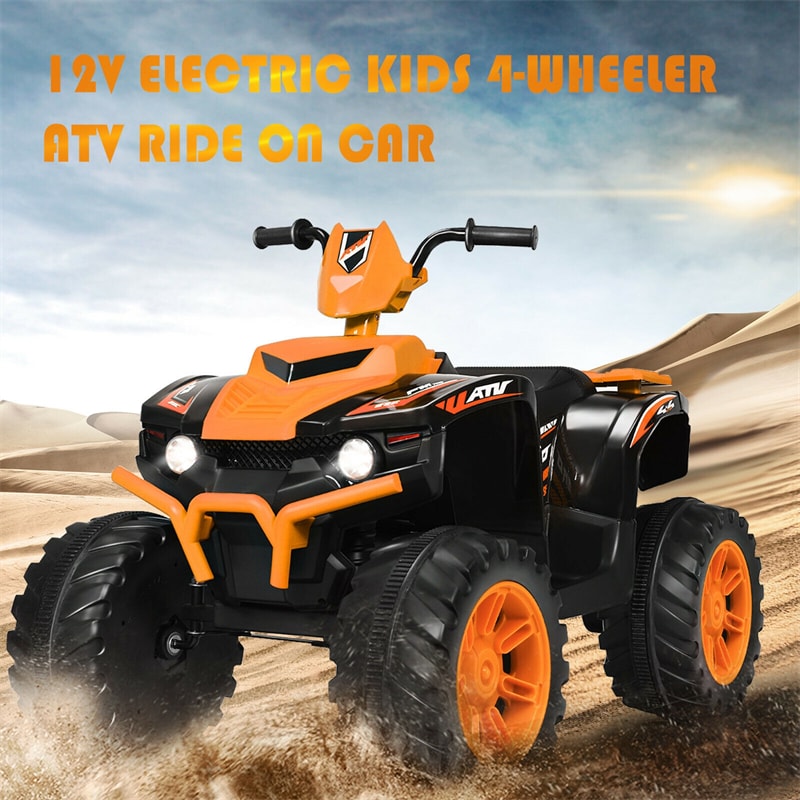 12V Kids Ride On ATV Quad 4-Wheeler Ride On Car Electric Vehicle with LED Lights & Music