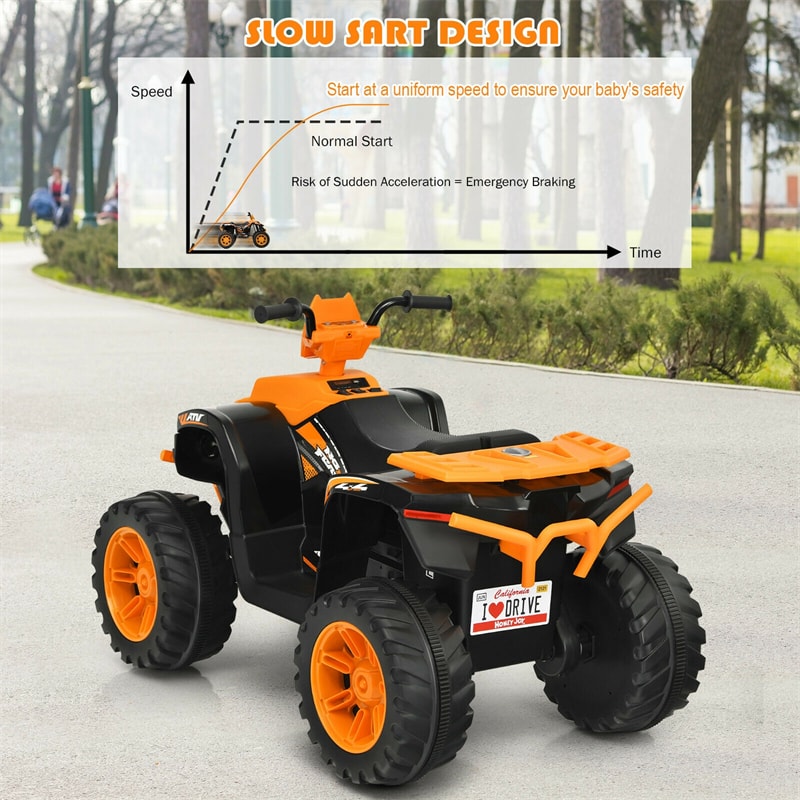 12V Kids Ride On ATV Quad 4-Wheeler Ride On Car Electric Vehicle with LED Lights & Music