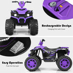 12V Kids Ride On ATV Quad 4-Wheeler Ride On Car Electric Vehicle with LED Lights & Music