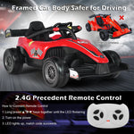 Kids Electric Ride On Go Kart 12V Battery Powered F1 Racing Car with Remote Control, Light & Music, Ride on Car for Boys Girls