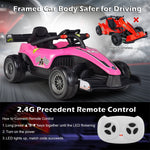 Kids Electric Ride On Go Kart 12V Battery Powered F1 Racing Car with Remote Control, Light & Music, Ride on Car for Boys Girls