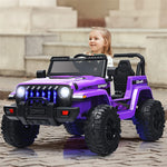 2-Seater Ride-On Truck for Kids, 12V Battery Powered Electric Vehicle with Remote Control & LED Lights, Ride-On Car for Boys Girls Gifts