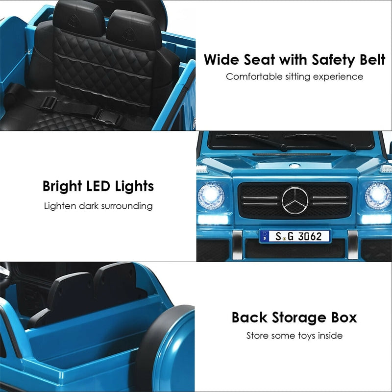 12V Kids Ride-On Truck, Licensed Mercedes Benz G650S Electric Car with Remote Control, Lights & Storage Box, Battery Vehicle Toy for Boys Girls