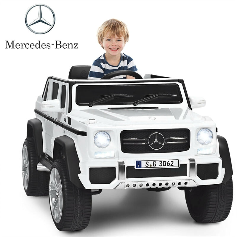 12V Kids Ride-On Truck, Licensed Mercedes Benz G650S Electric Car with Remote Control, Lights & Storage Box, Battery Vehicle Toy for Boys Girls