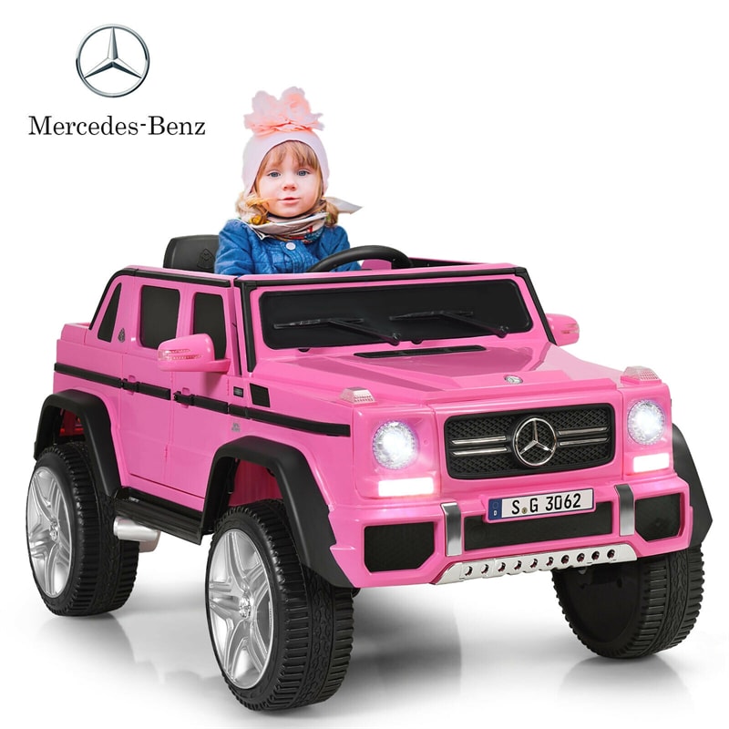 12V Kids Ride-On Truck, Licensed Mercedes Benz G650S Electric Car with Remote Control, Lights & Storage Box, Battery Vehicle Toy for Boys Girls