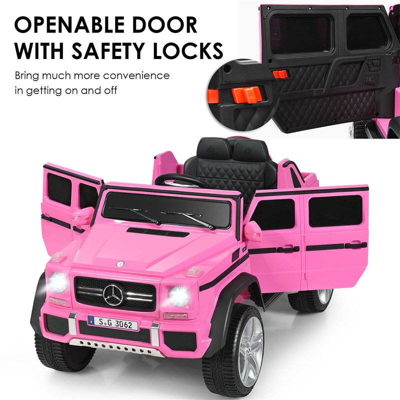 12V Kids Ride-On Truck, Licensed Mercedes Benz G650S Electric Car with Remote Control, Lights & Storage Box, Battery Vehicle Toy for Boys Girls