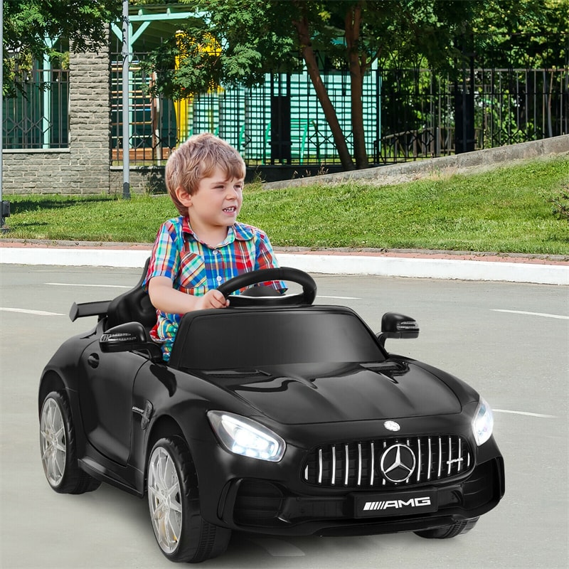 12V Kids Ride On Car, Mercedes Benz GTR Battery Powered Electric Vehicle with Remote Control