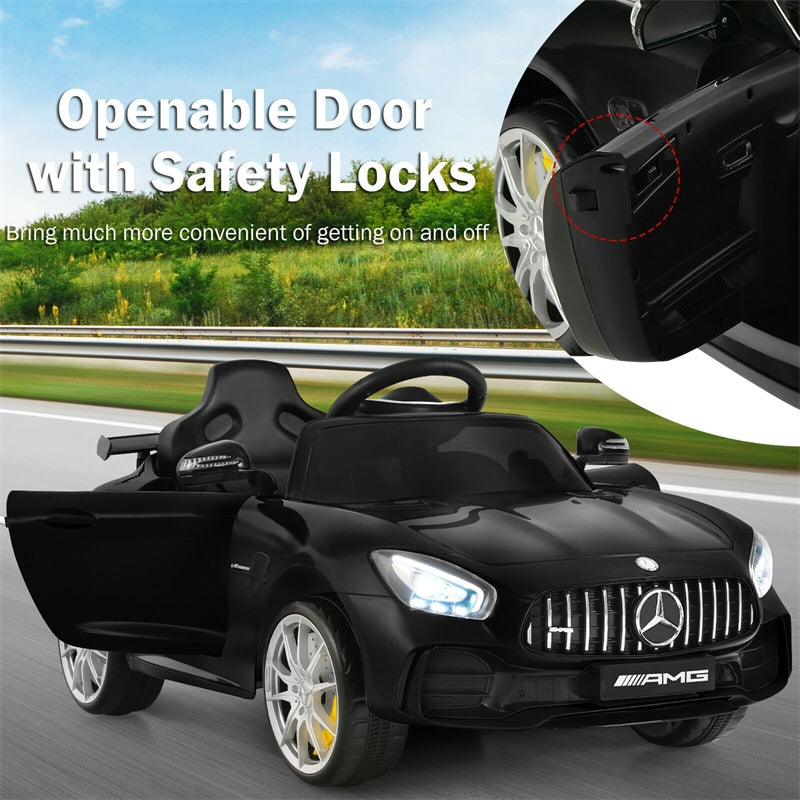 12V Kids Ride On Car, Mercedes Benz GTR Battery Powered Electric Vehicle with Remote Control