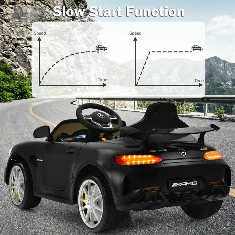 12V Kids Ride On Car, Mercedes Benz GTR Battery Powered Electric Vehicle with Remote Control