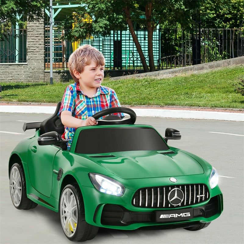 12V Kids Ride On Car, Mercedes Benz GTR Battery Powered Electric Vehicle with Remote Control