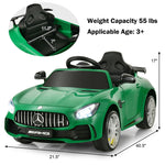 12V Kids Ride On Car, Mercedes Benz GTR Battery Powered Electric Vehicle with Remote Control