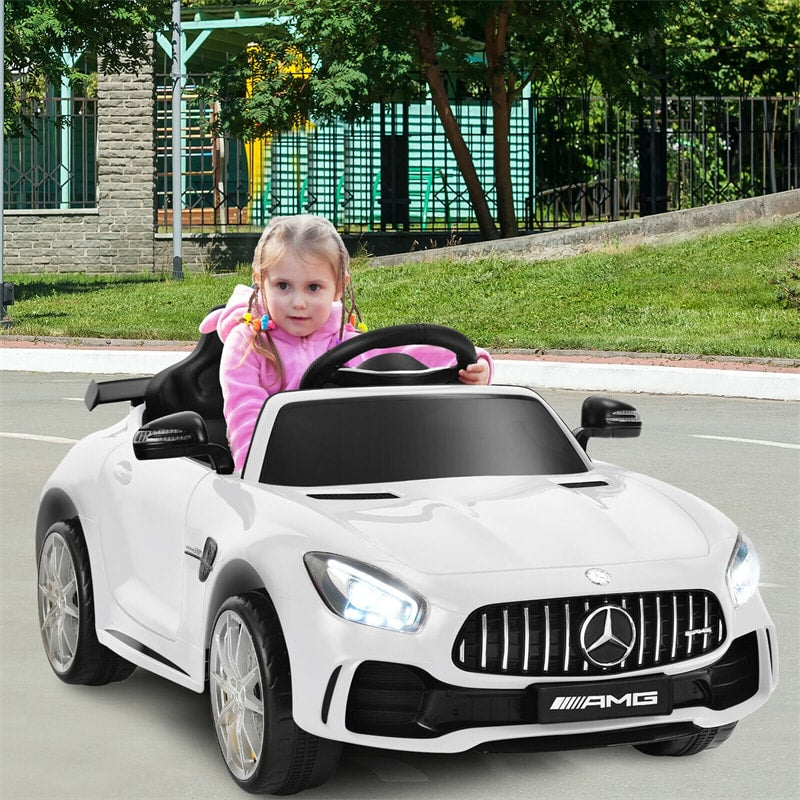 12V Kids Ride On Car, Mercedes Benz GTR Battery Powered Electric Vehicle with Remote Control